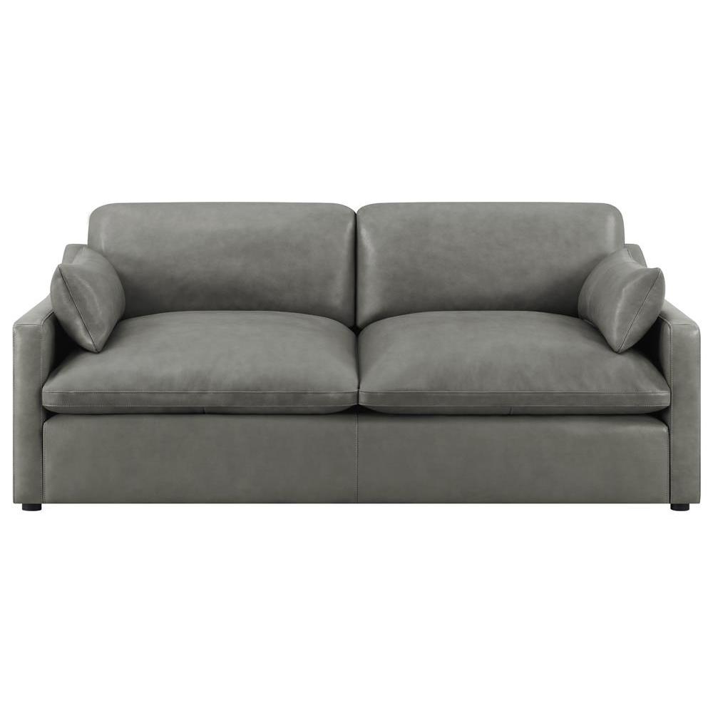 Grayson Sloped Arm Upholstered Sofa Grey. Picture 2