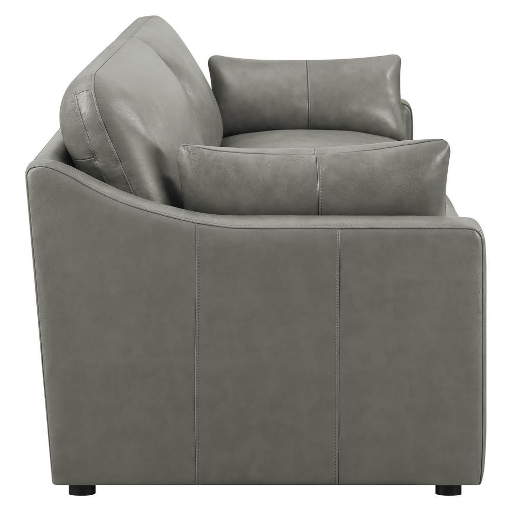 Grayson Sloped Arm Upholstered Sofa Grey. Picture 4
