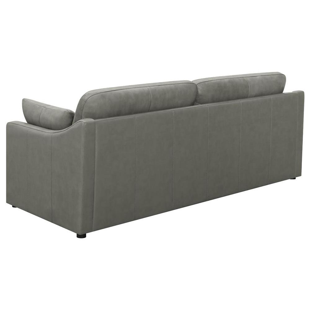 Grayson Sloped Arm Upholstered Sofa Grey. Picture 5