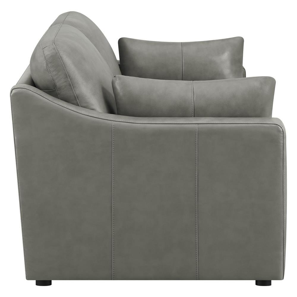 Grayson Sloped Arm Upholstered Loveseat Grey. Picture 4