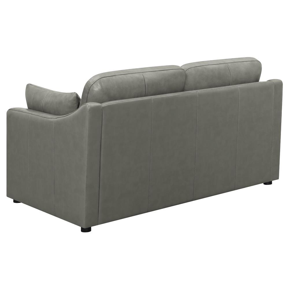 Grayson Sloped Arm Upholstered Loveseat Grey. Picture 5