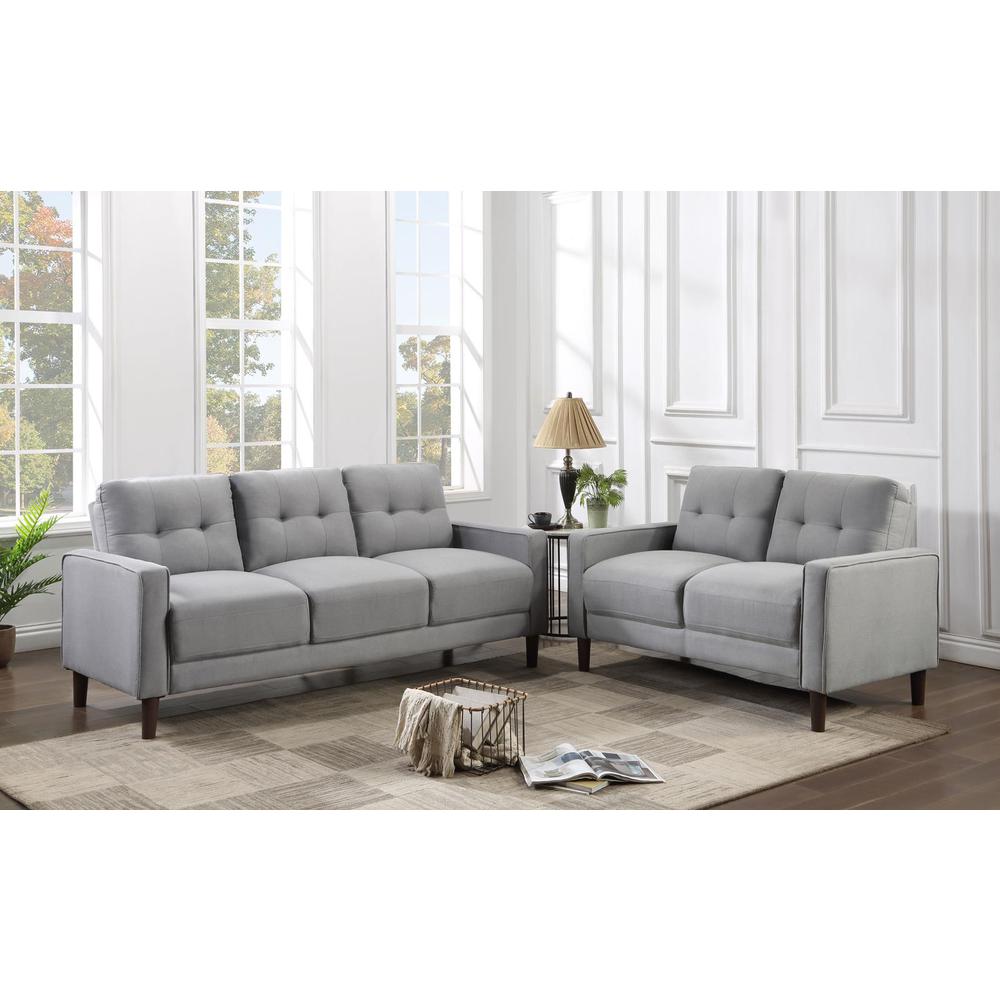 Bowen 2-piece Upholstered Track Arms Tufted Sofa Set Grey. Picture 13