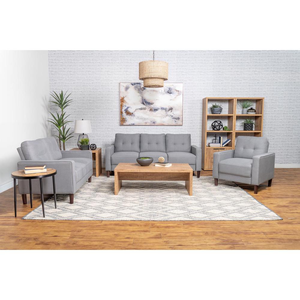 Bowen 3-piece Upholstered Track Arms Tufted Sofa Set Grey. Picture 15