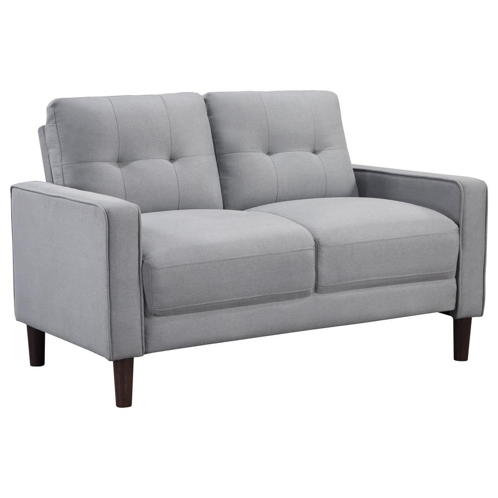 Bowen Upholstered Track Arms Tufted Loveseat Grey. Picture 1