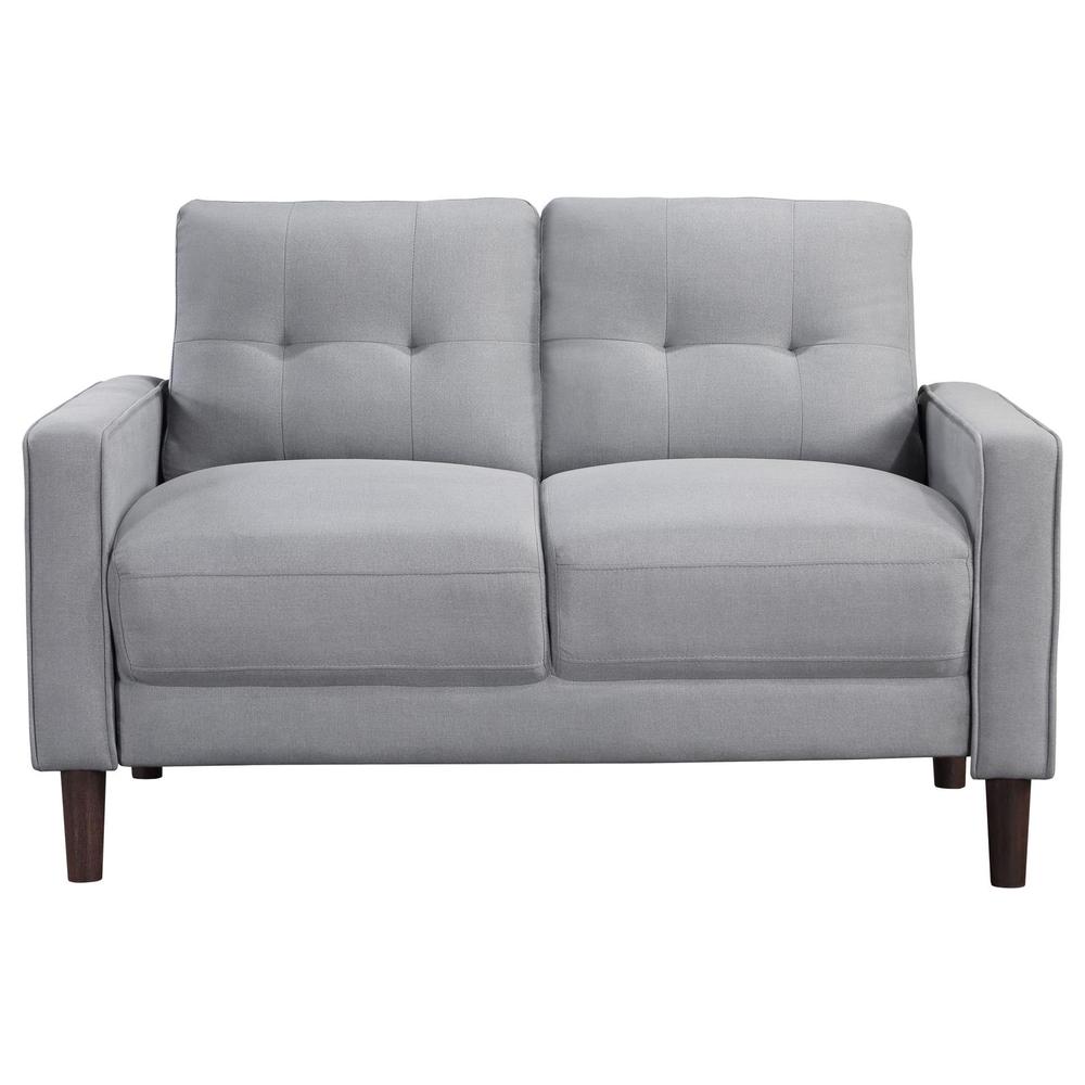 Bowen Upholstered Track Arms Tufted Loveseat Grey. Picture 2