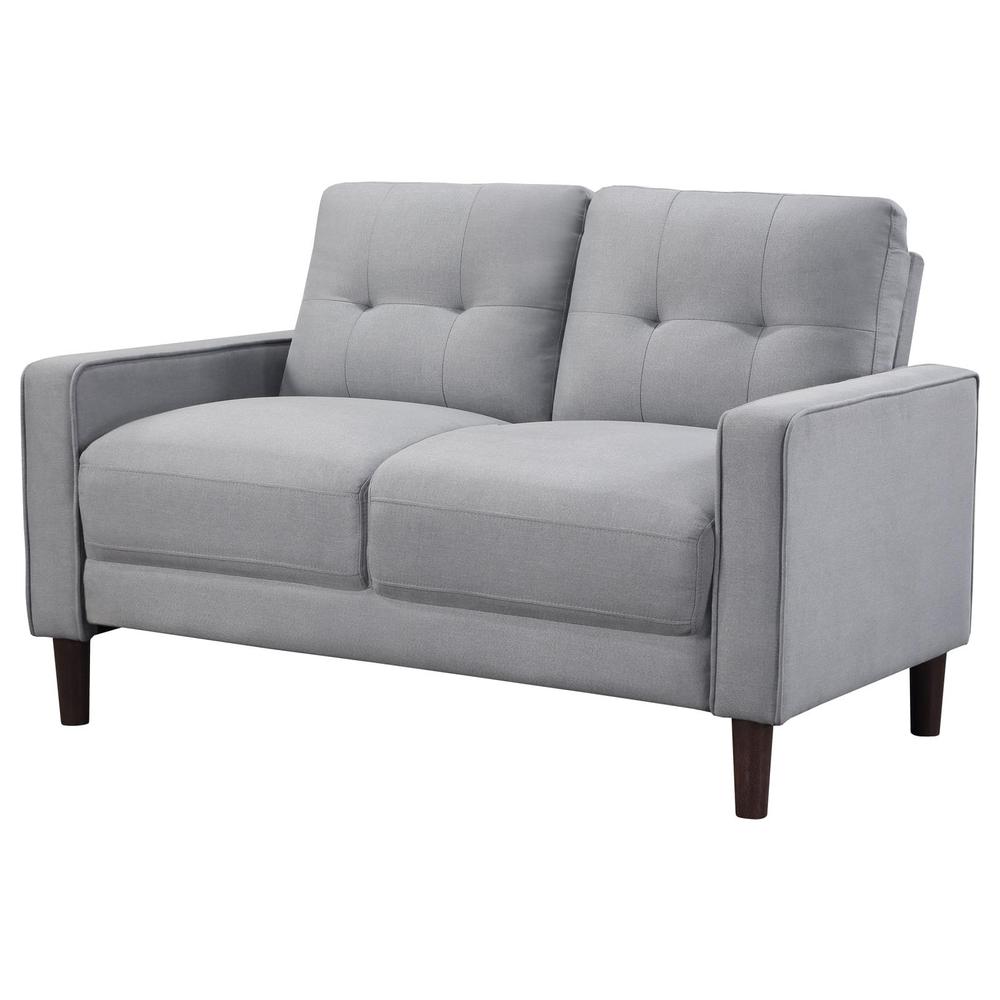 Bowen Upholstered Track Arms Tufted Loveseat Grey. Picture 3