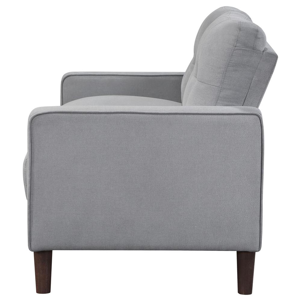 Bowen Upholstered Track Arms Tufted Loveseat Grey. Picture 4