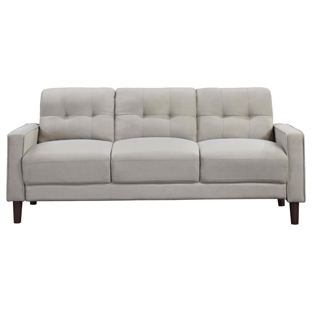 Bowen Upholstered Track Arms Tufted Sofa Beige. Picture 1