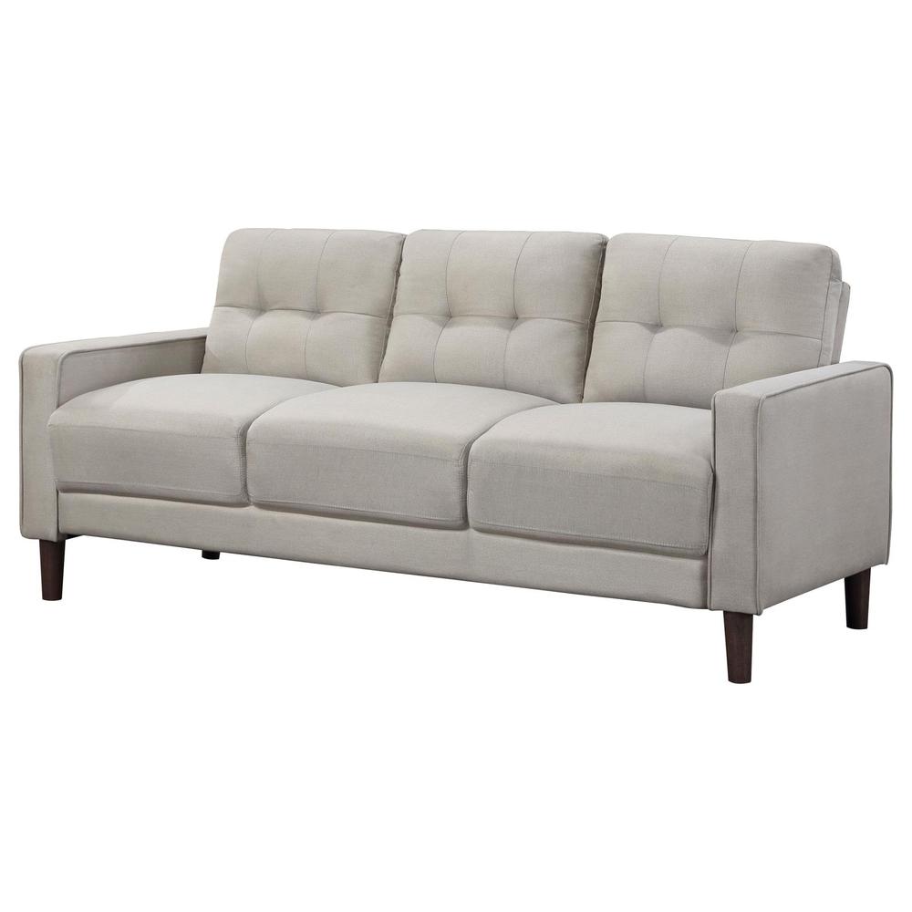 Bowen Upholstered Track Arms Tufted Sofa Beige. Picture 2
