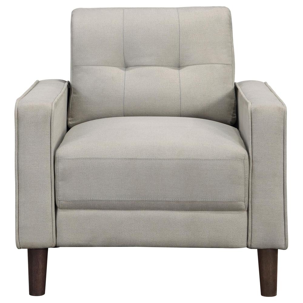 Bowen Upholstered Track Arms Tufted Chair Beige. Picture 1