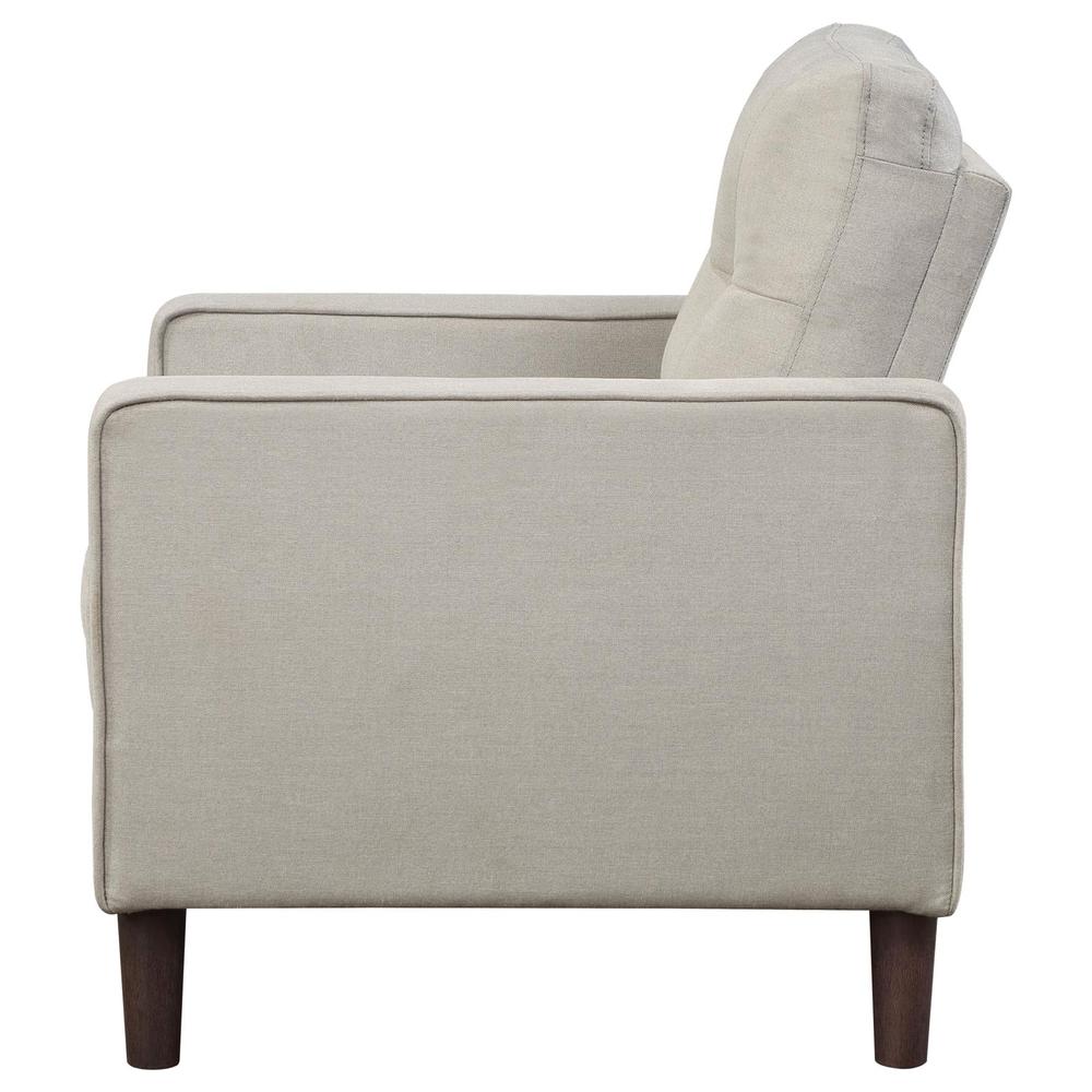 Bowen Upholstered Track Arms Tufted Chair Beige. Picture 3
