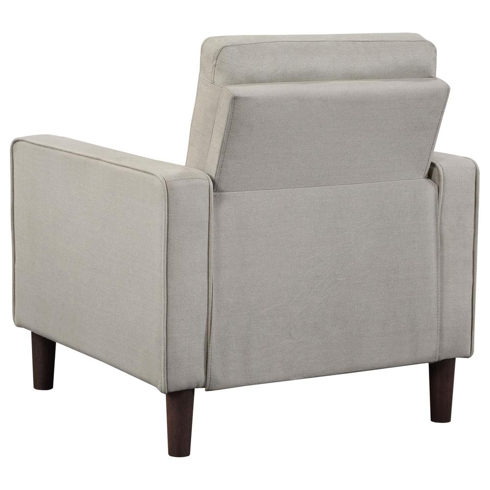 Bowen Upholstered Track Arms Tufted Chair Beige. Picture 4