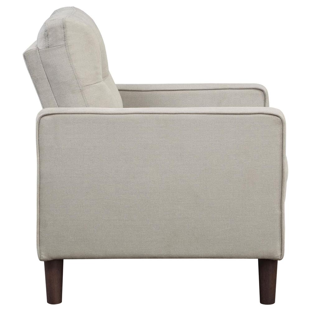 Bowen Upholstered Track Arms Tufted Chair Beige. Picture 6