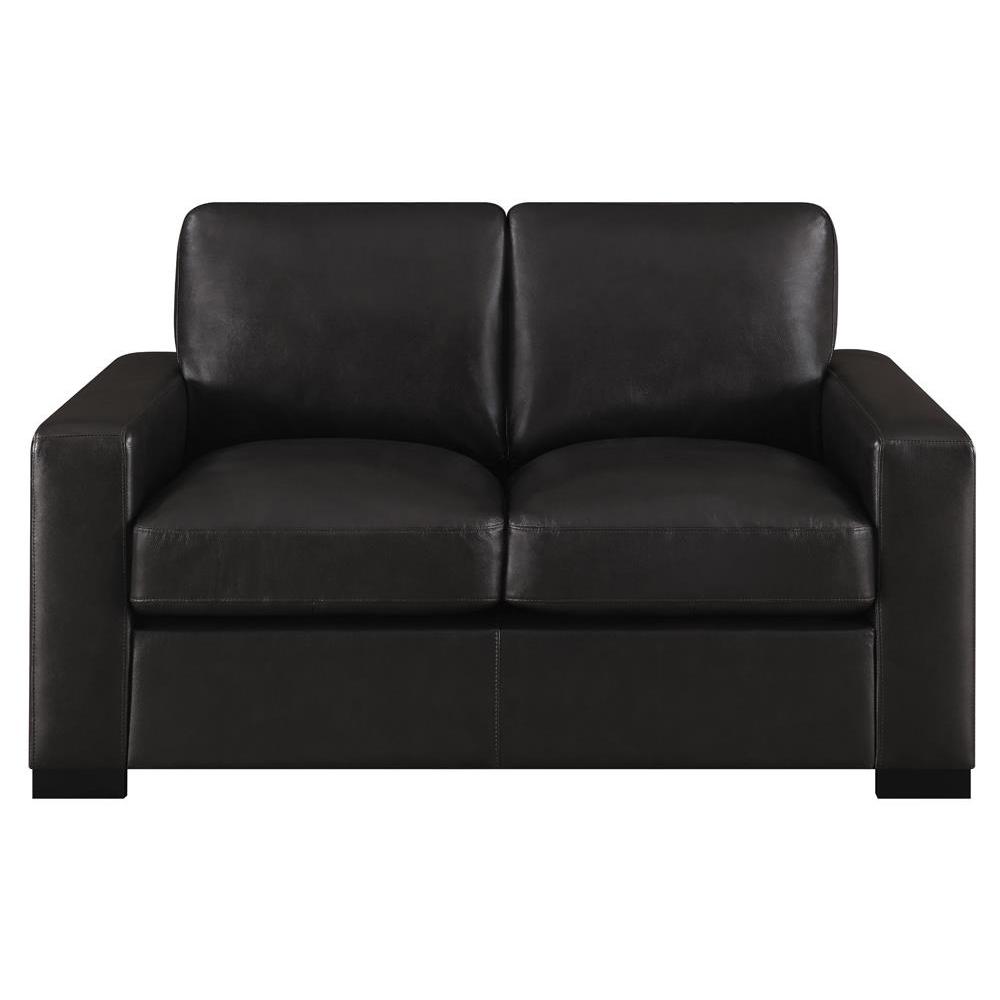 Boardmead Track Arms Upholstered Loveseat Dark Brown. Picture 2