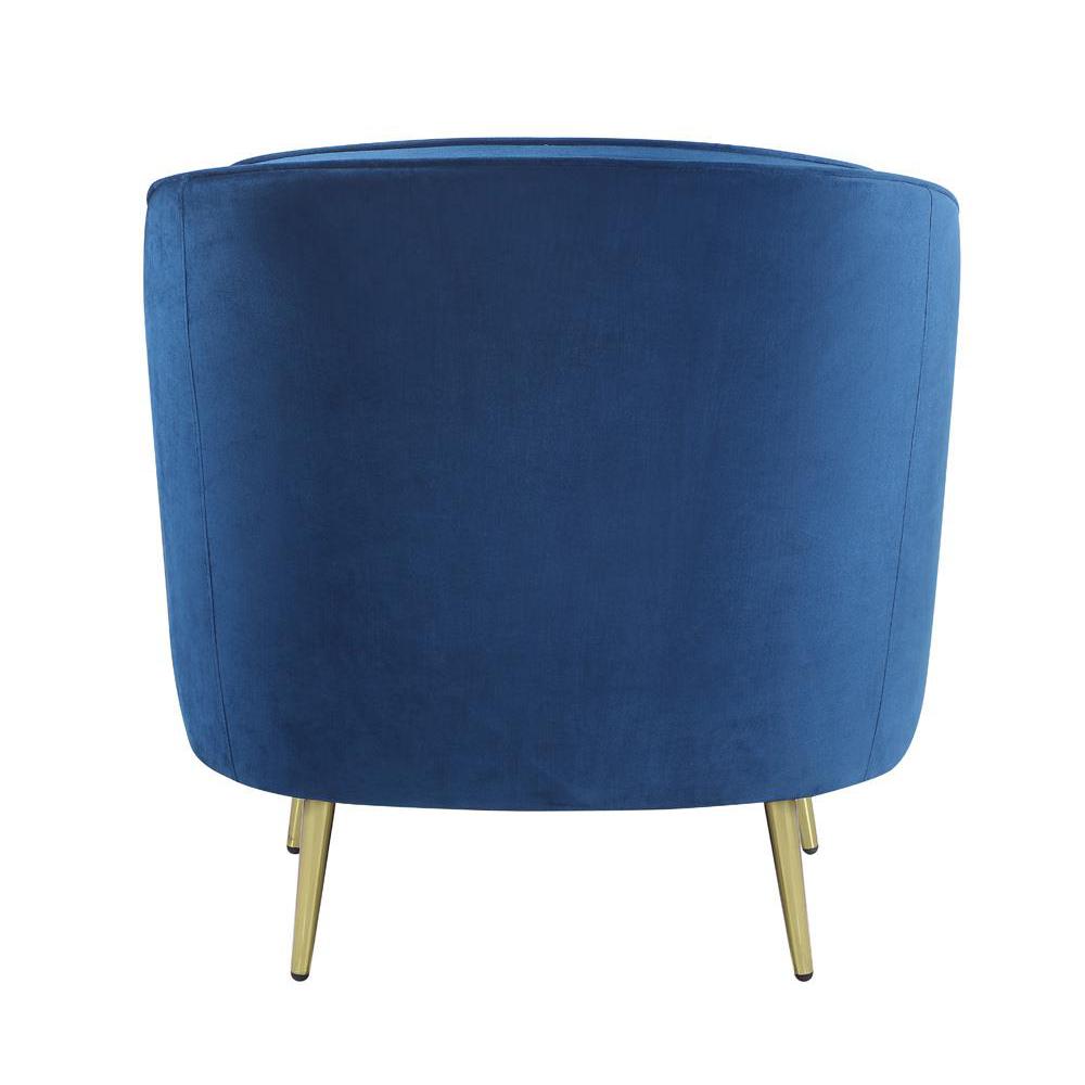 Sophia Upholstered Vertical Channel Tufted Chair Blue. Picture 7