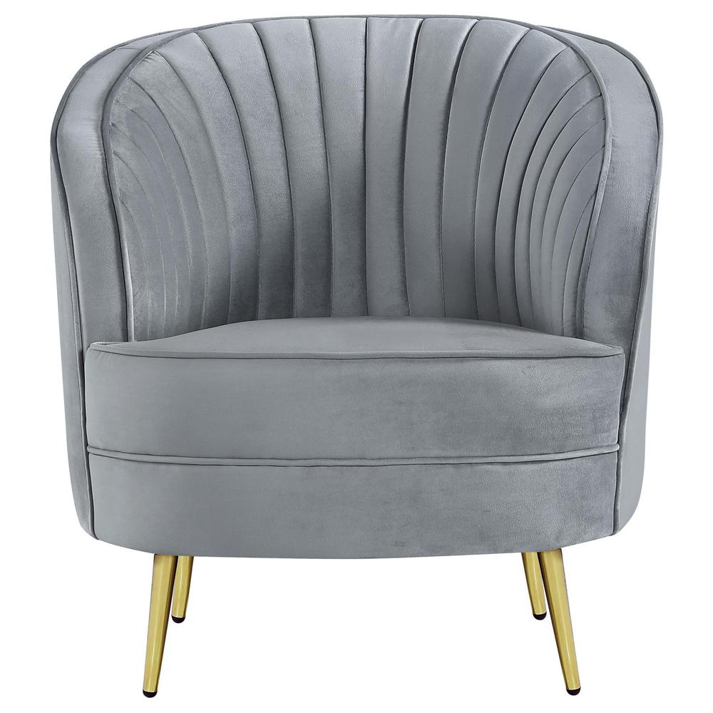 Sophia Upholstered Chair Grey and Gold. Picture 3