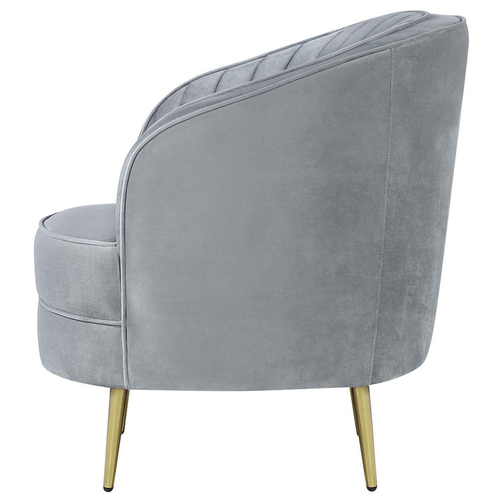 Sophia Upholstered Chair Grey and Gold. Picture 5