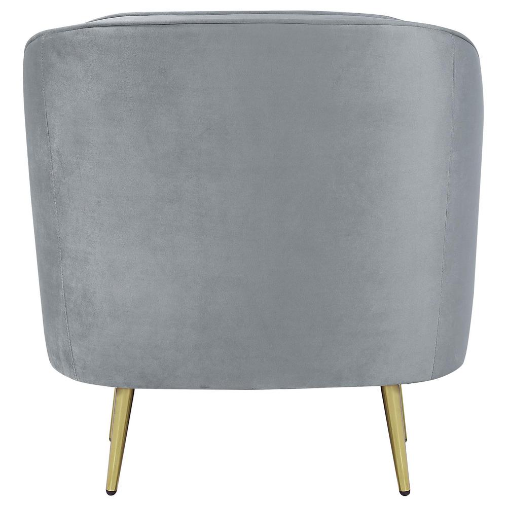Sophia Upholstered Chair Grey and Gold. Picture 6