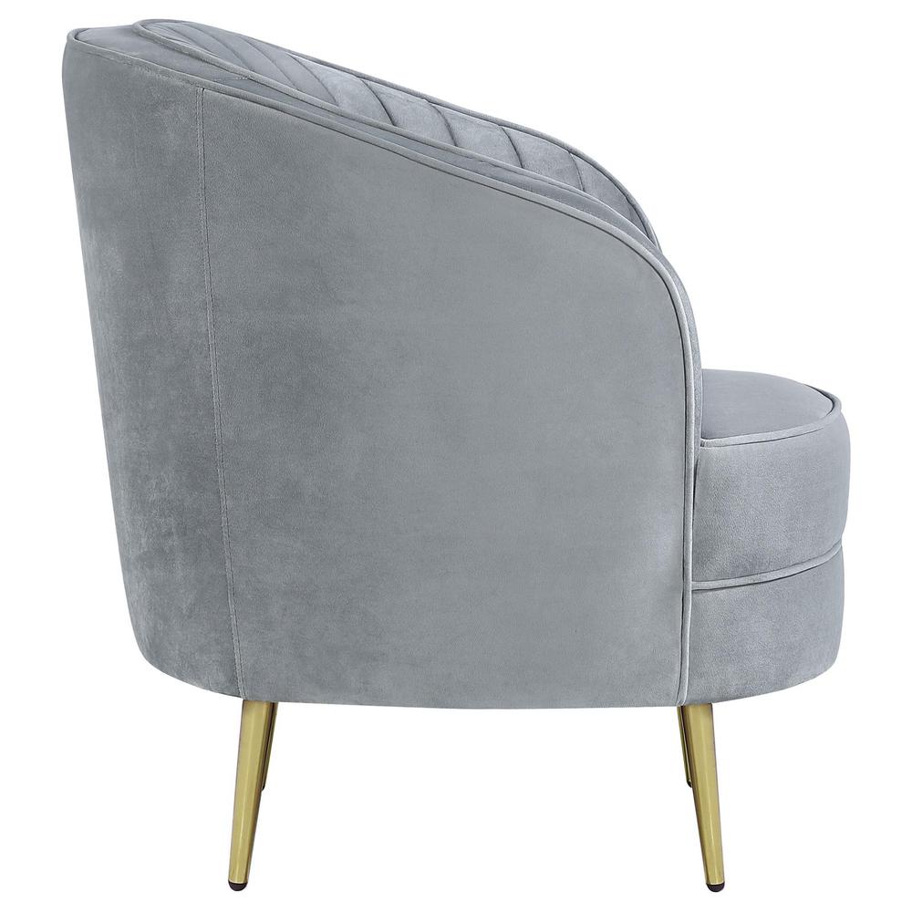 Sophia Upholstered Chair Grey and Gold. Picture 7