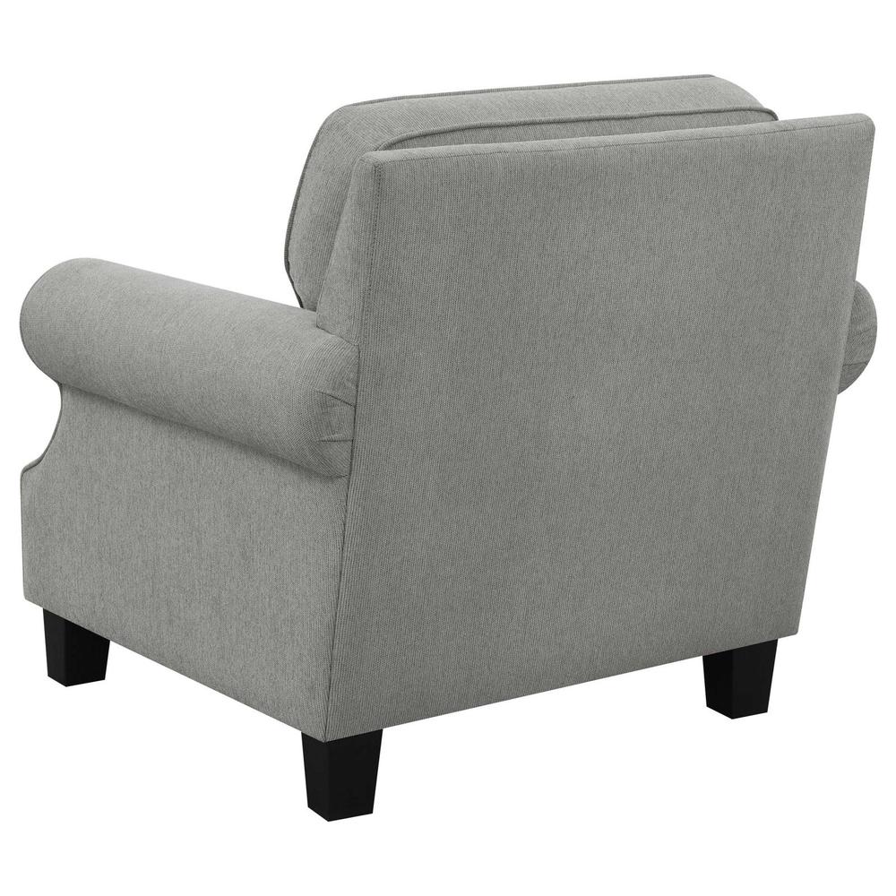Sheldon Upholstered Chair with Rolled Arms Grey. Picture 6