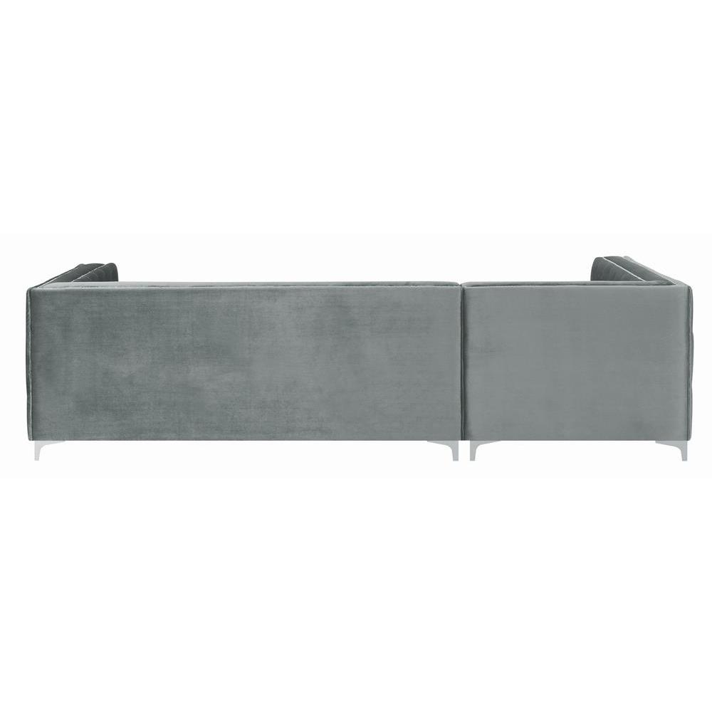 Bellaire Button-tufted Upholstered Sectional Silver. Picture 10