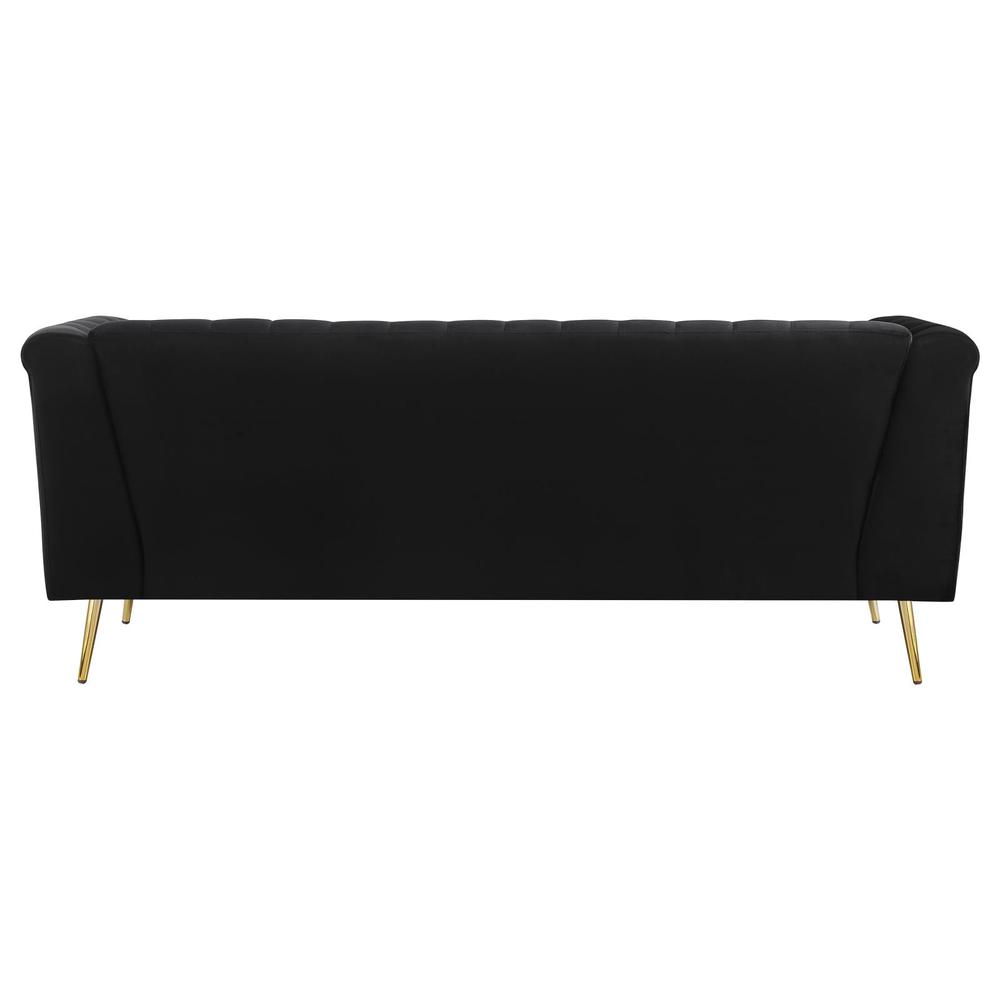 Holly Tuxedo Arm Tufted Back Sofa Black. Picture 6