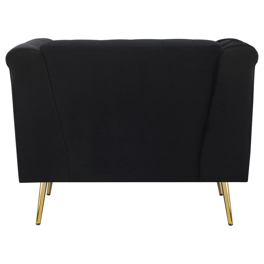 Holly Tuxedo Arm Tufted Back Chair Black. Picture 6