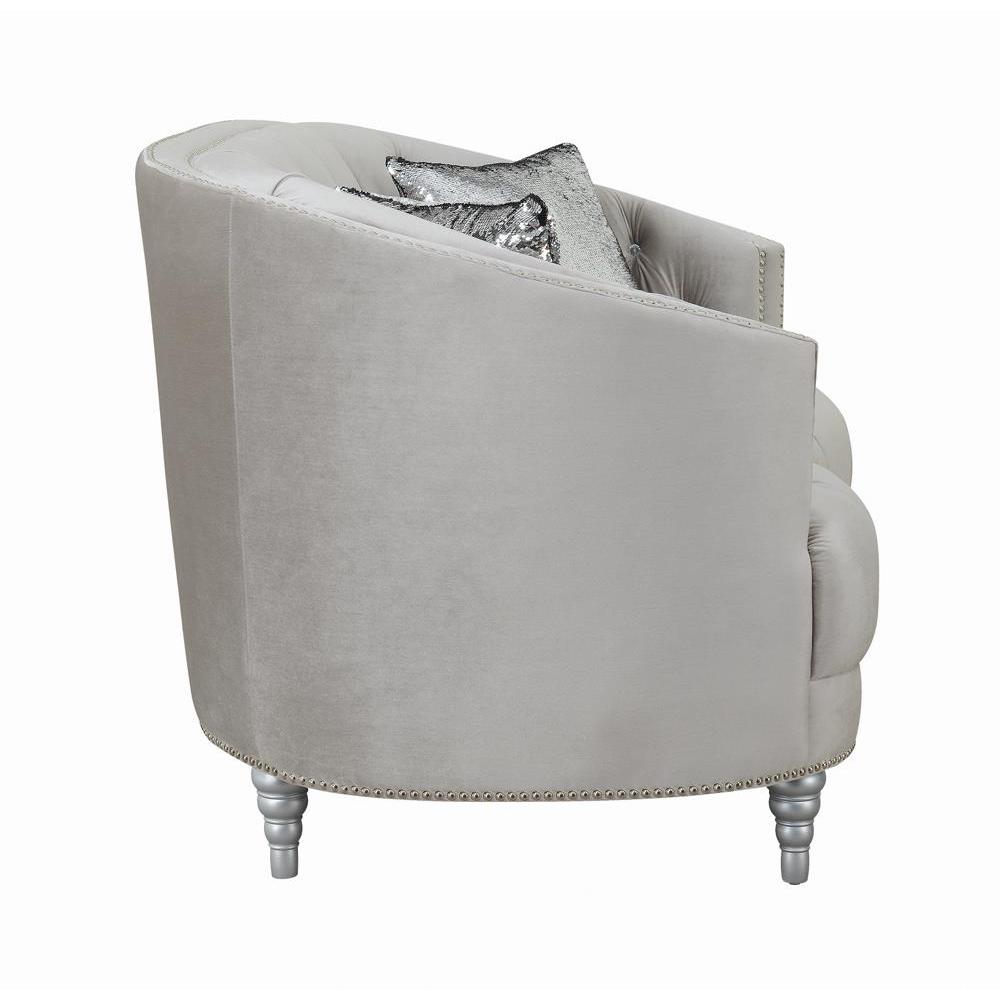 Avonlea Sloped Arm Tufted Sofa Grey. Picture 8