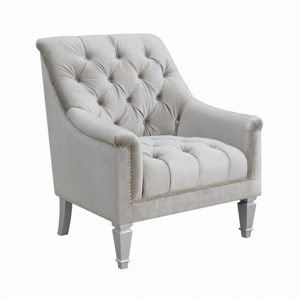 Avonlea Sloped Arm Tufted Chair Grey. Picture 2
