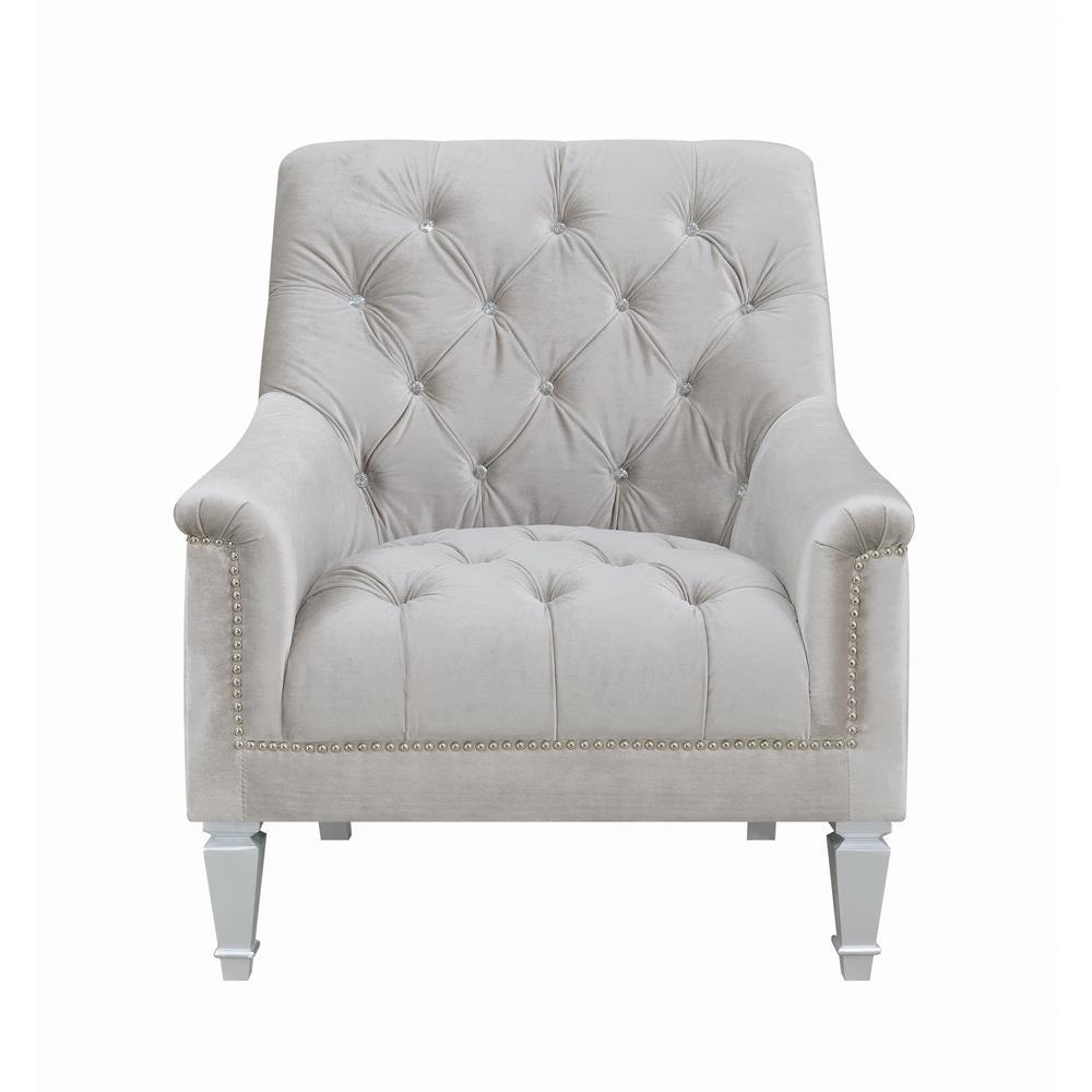 Avonlea Sloped Arm Tufted Chair Grey. Picture 3