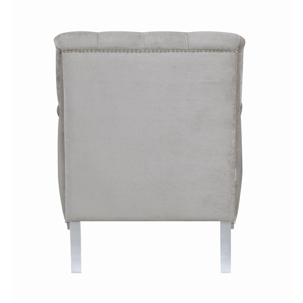 Avonlea Sloped Arm Tufted Chair Grey. Picture 5