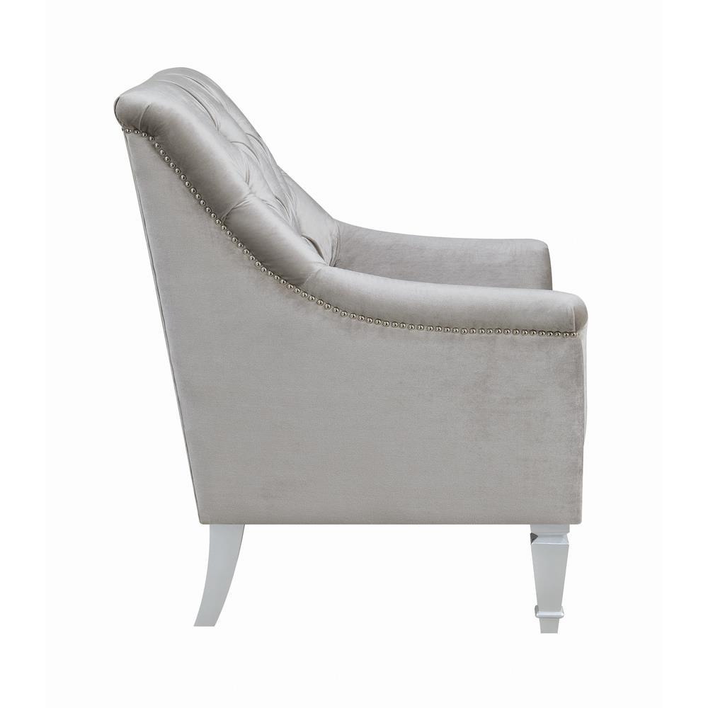 Avonlea Sloped Arm Tufted Chair Grey. Picture 6