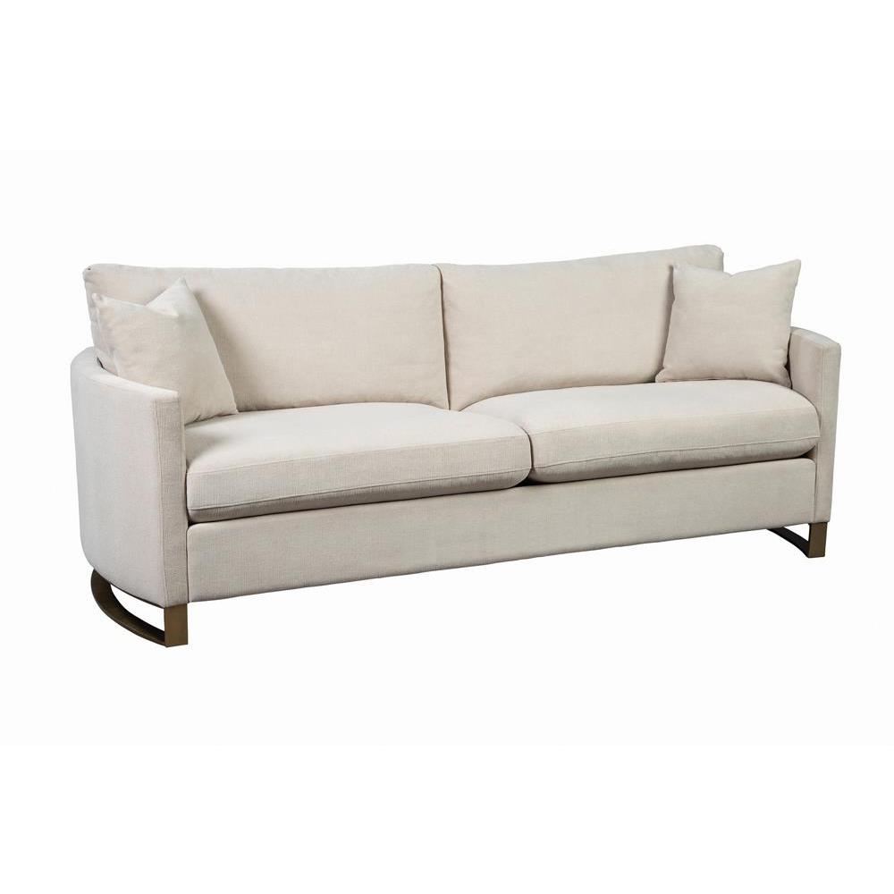 Corliss Upholstered Arched Arms Sofa Beige. Picture 2