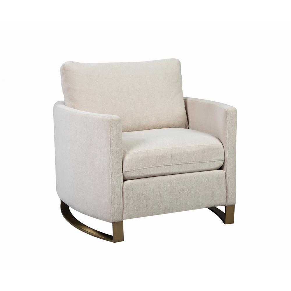 Corliss Upholstered Arched Arms Chair Beige. Picture 2