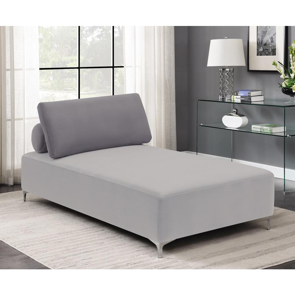 Giovanni Upholstered Accent Chaise with Removable Pillow Grey. Picture 1