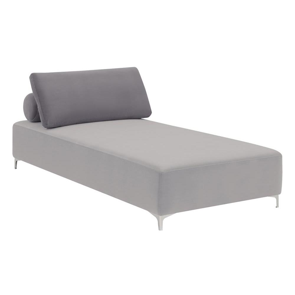 Giovanni Upholstered Accent Chaise with Removable Pillow Grey. Picture 2