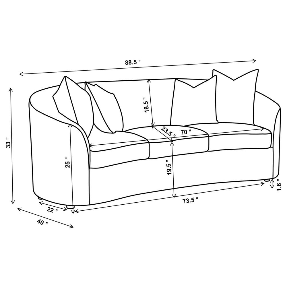 Rainn 3-piece Upholstered Tight Back Living Room Set Latte. Picture 13