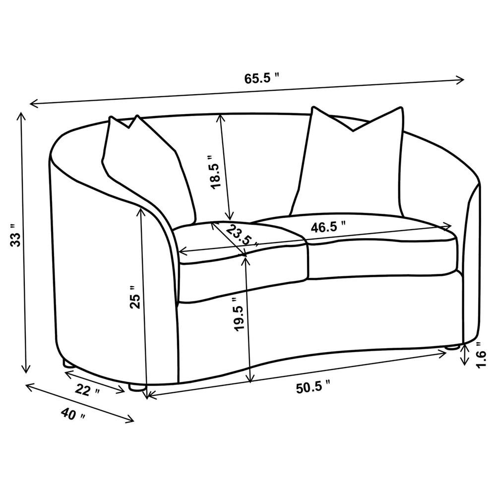 Rainn 3-piece Upholstered Tight Back Living Room Set Latte. Picture 14
