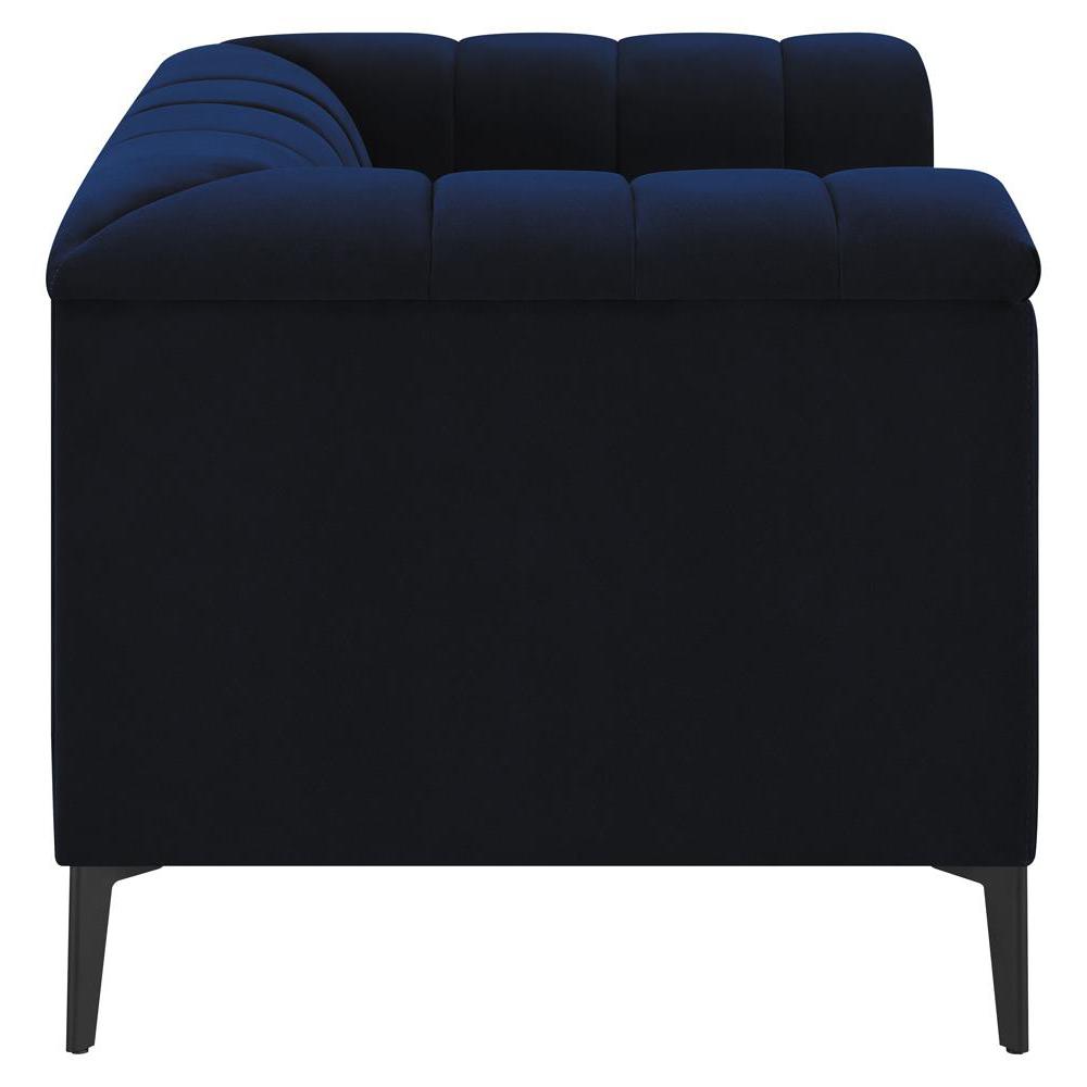 Chalet Tuxedo Arm Chair Blue. Picture 4