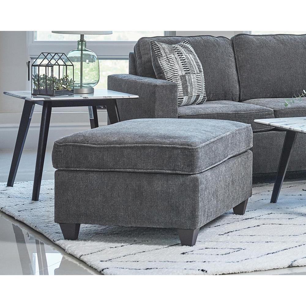 Mccord Upholstered Ottoman Dark Grey. Picture 1