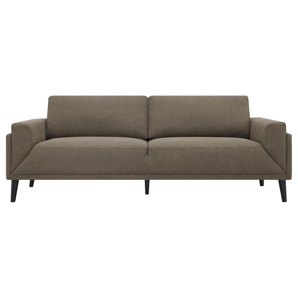 Rilynn Upholstered Track Arms Sofa Brown. Picture 2