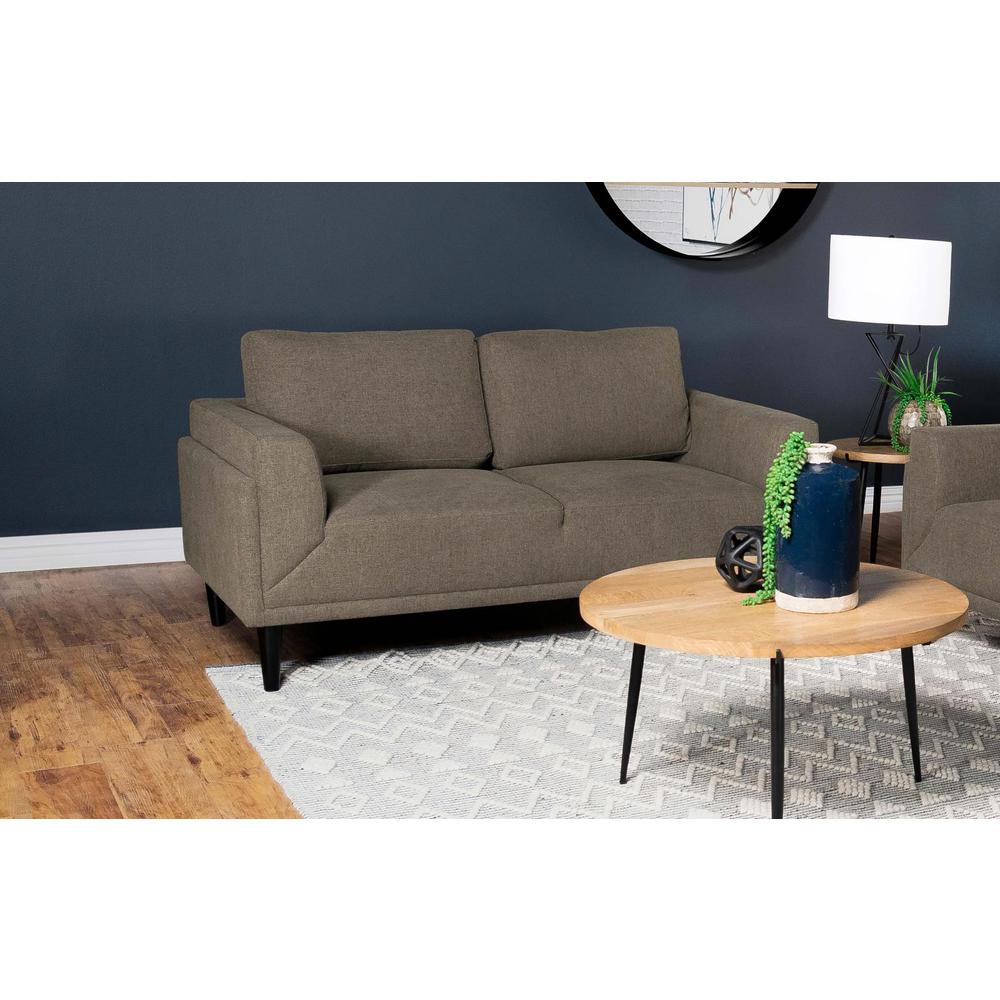 Rilynn Upholstered Track Arms Loveseat Brown. Picture 11