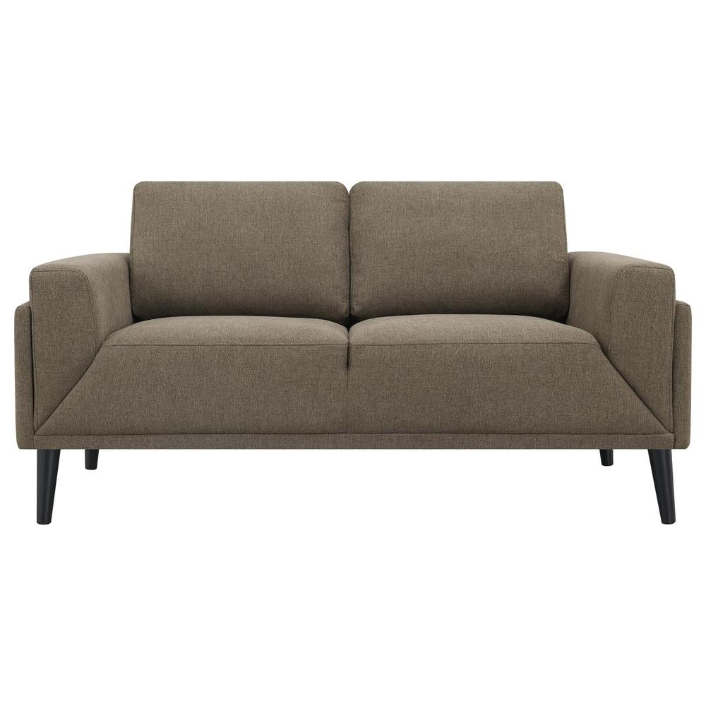 Rilynn Upholstered Track Arms Loveseat Brown. Picture 2