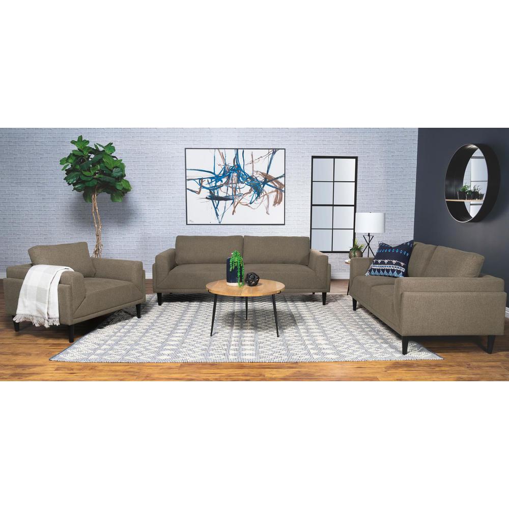 Rilynn Upholstered Track Arms Loveseat Brown. Picture 10