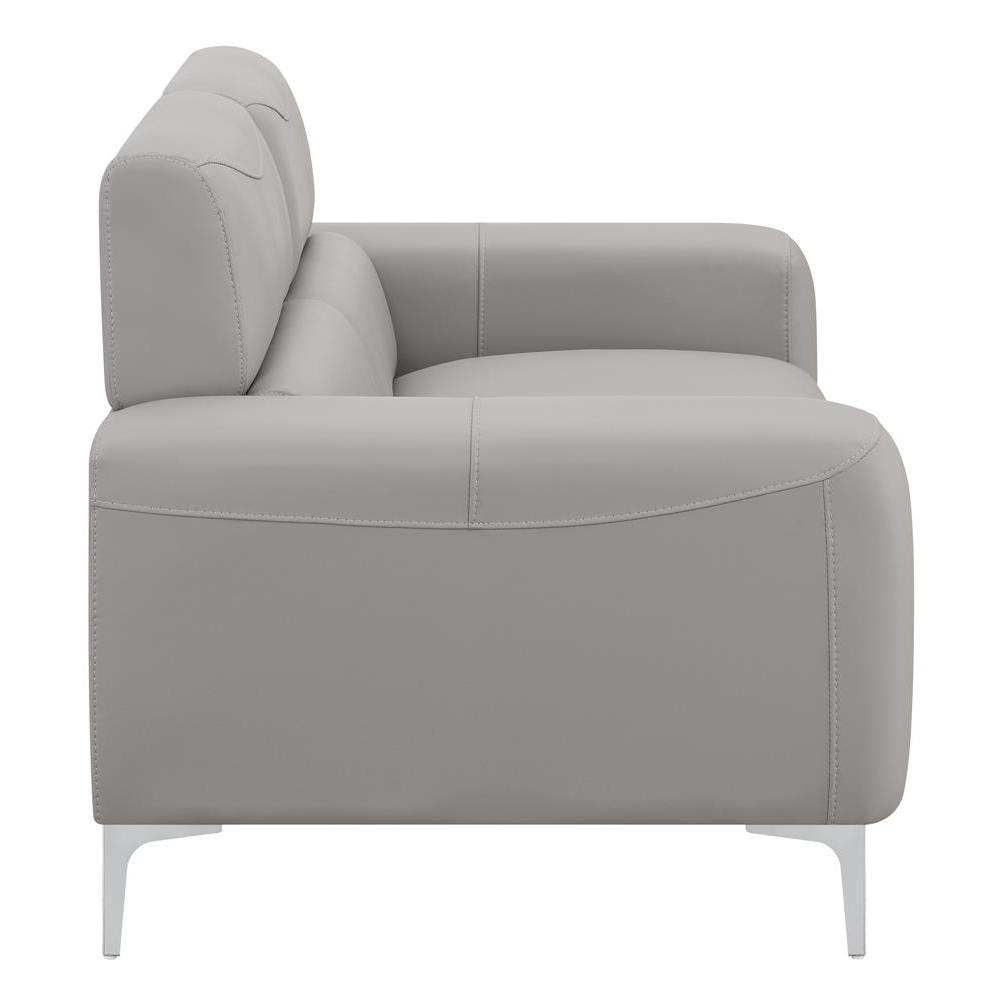 Glenmark Track Arm Upholstered Loveseat Taupe. Picture 5