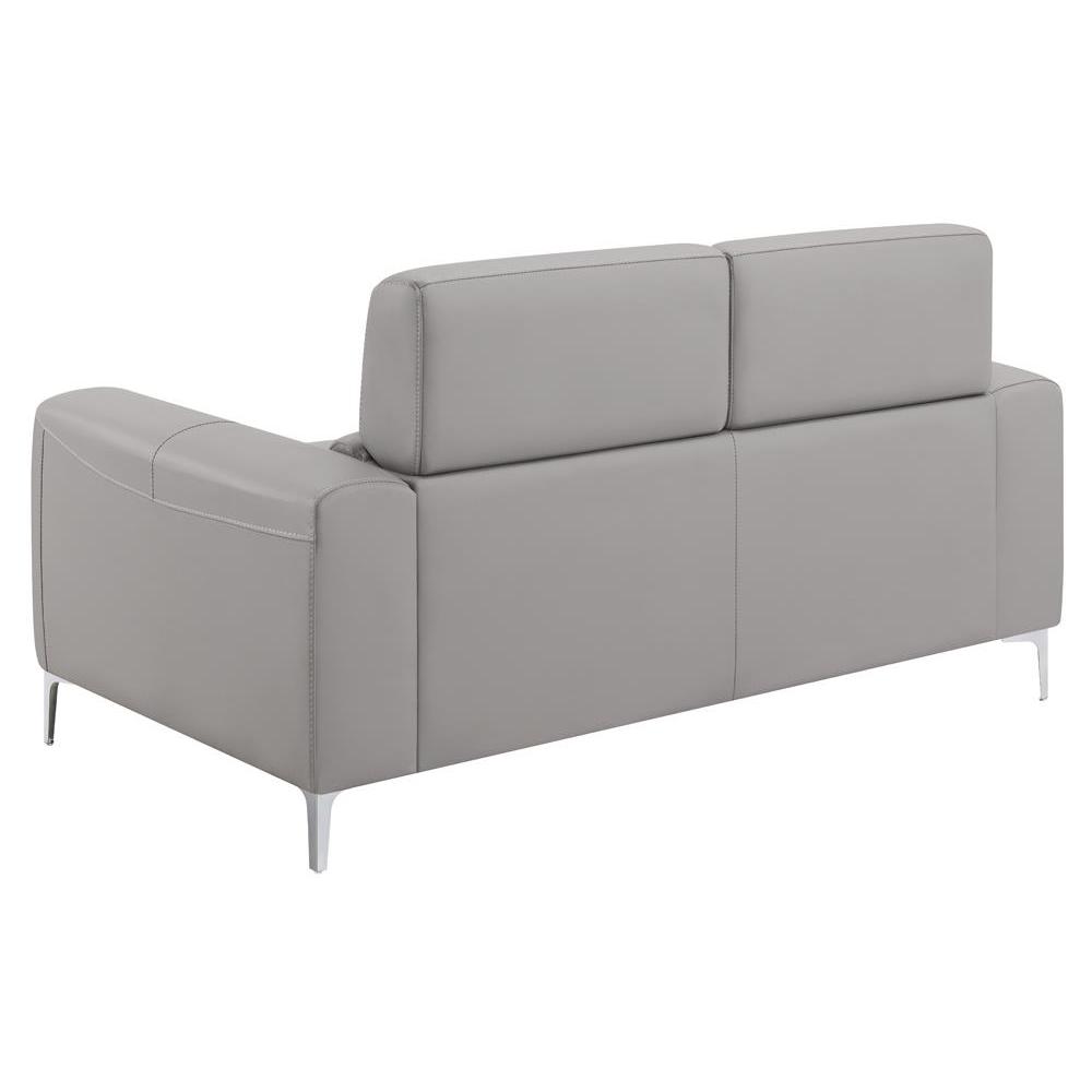 Glenmark Track Arm Upholstered Loveseat Taupe. Picture 6