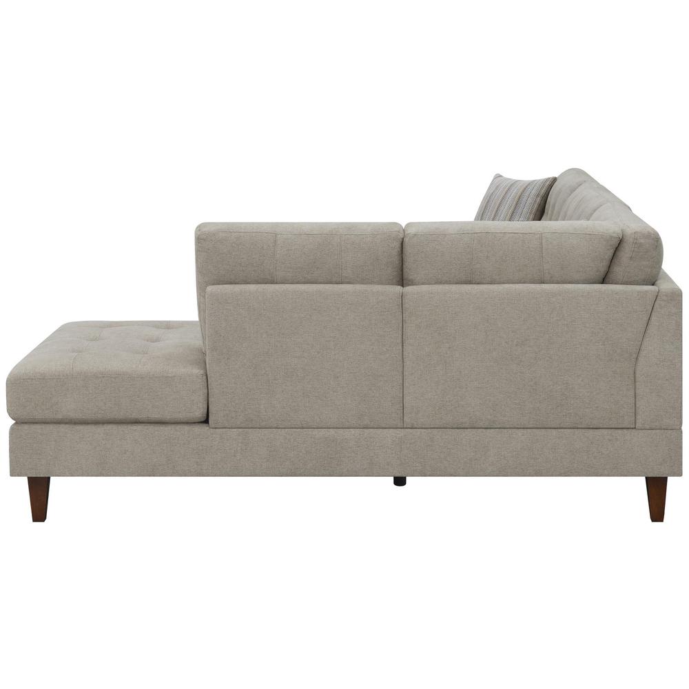 Barton Upholstered Tufted Sectional Toast And Brown. Picture 4