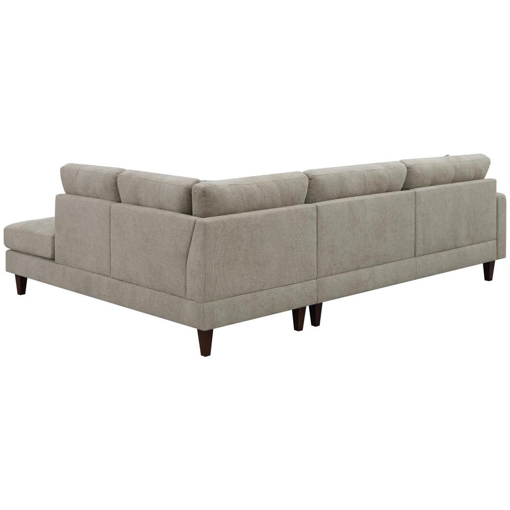 Barton Upholstered Tufted Sectional Toast And Brown. Picture 5
