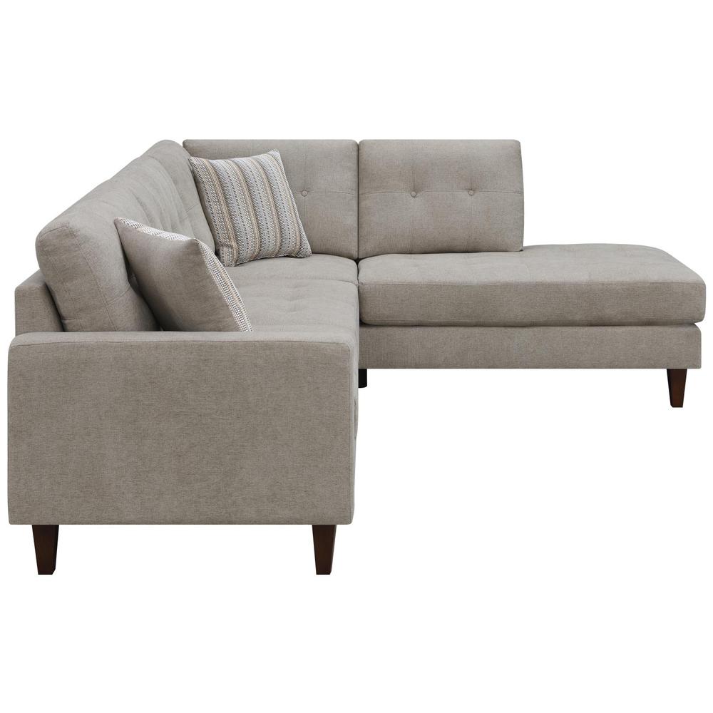 Barton Upholstered Tufted Sectional Toast And Brown. Picture 6