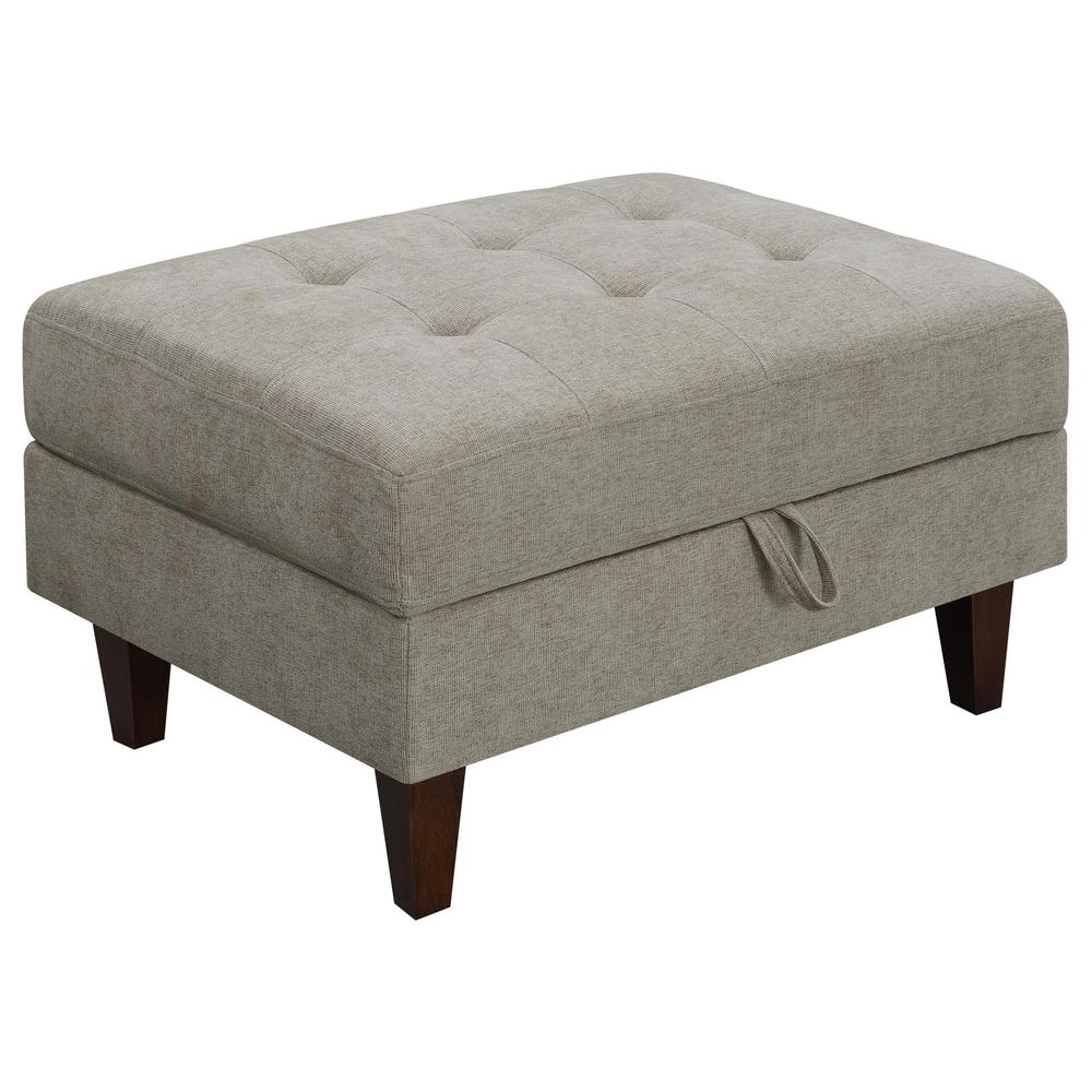 Barton Upholstered Tufted Ottoman Toast and Brown. Picture 2